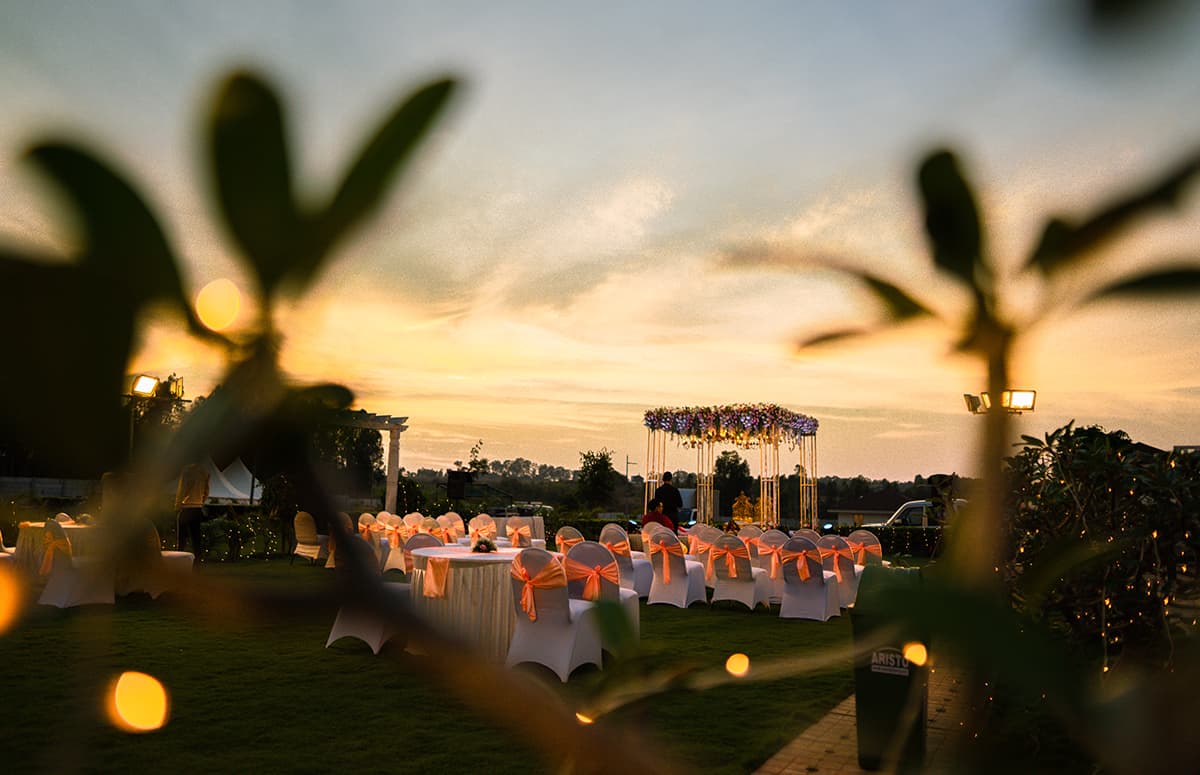 Outdoor dining setup at NAVA